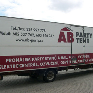 Přeprava párty stanů a vybavení od AB Party